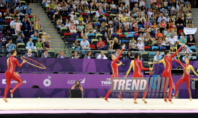 İlk Avropa Oyunları çərçivəsində gimnastika üzrə yarışların növbəti mərhələsi davam edir. Bakı, Azərbaycan, 17 iyun 2015